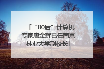 “80后”计算机专家唐金辉已任南京林业大学副校长